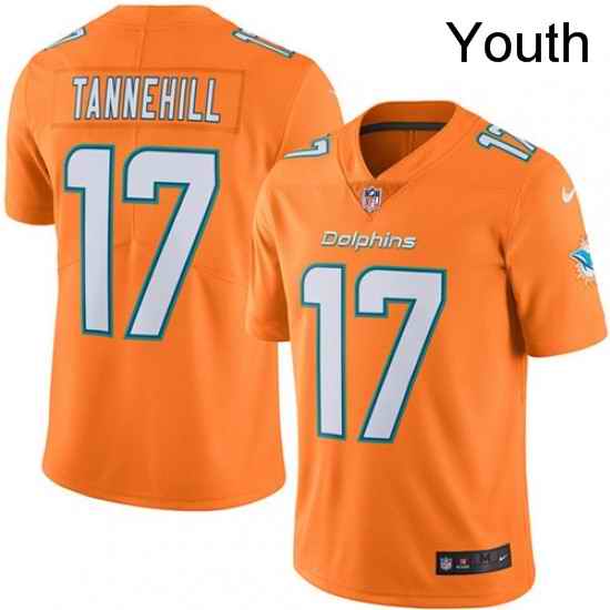 Youth Nike Miami Dolphins 17 Ryan Tannehill Limited Orange Rush Vapor Untouchable NFL Jersey